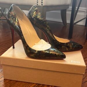 Louboutin Pigalle Follies 100 Patent Camo Color